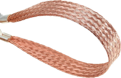10" Braided Ground Strap 250mm Automotive Engine Copper Ground Strap with 1/2" Ring Terminal Engine grounding Kit 5PCS