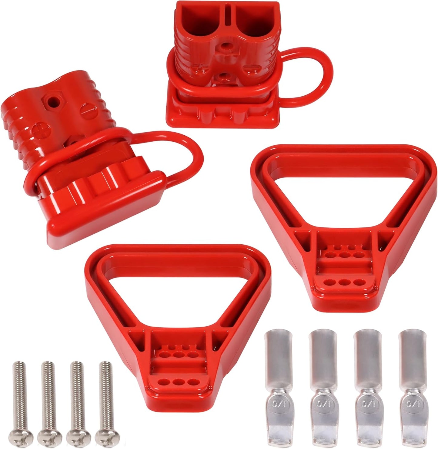 175A 600V Battery Quick Connect/Disconnect Connectors 1/0 AWG Wire Harness Cable Plug Kit with Handle and Protect Cover 2Pack