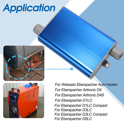 24mm Exhaust Muffler Pipe Upgraded for Chinese for Eberspacher Diesel Heaters Air Compressor with 2 clamps and screws, Blue