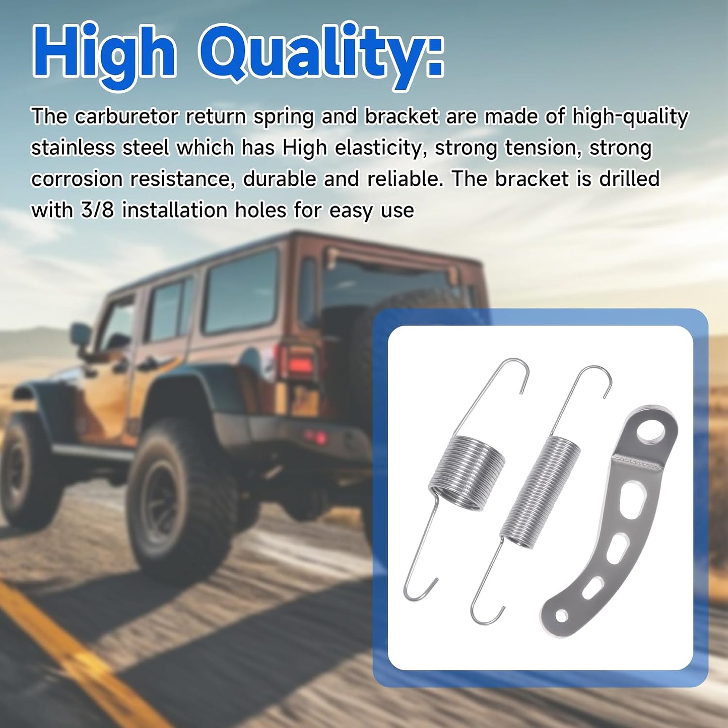 Universal 59206 Carburetor Throttle Return Spring and 4708 Throttle Return Spring Bracket for Most 5-1/8 Carburetor Necks (3Pack)