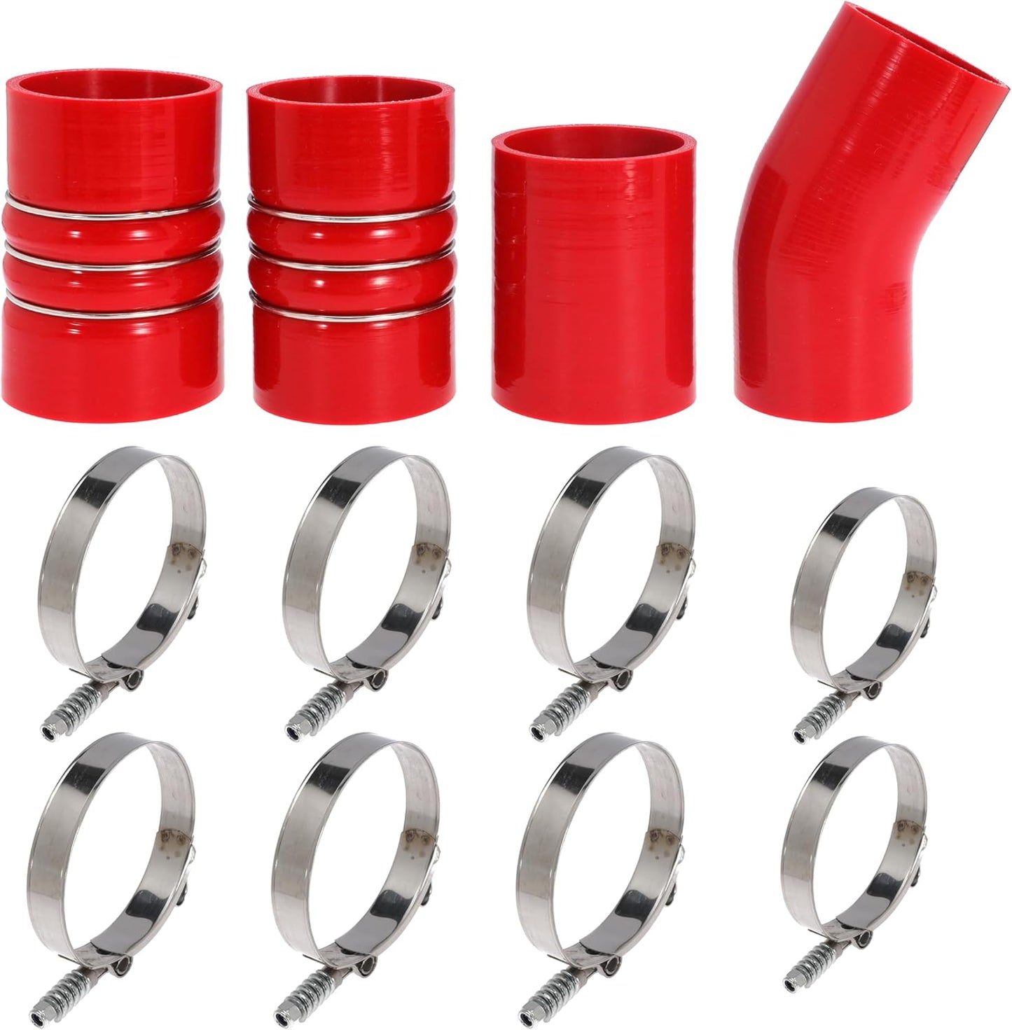 6.0 Turbo Intercooler Boots Clamps Kit For Ford F250 F350 Super Duty Excursion Econoline 6.0L Powerstroke Diesel 6.0 Turbo Intercooler Pipe Boot Kit 2003-2007 with T Bolt Clamp