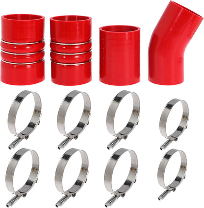 6.0 Turbo Intercooler Boots Clamps Kit For Ford F250 F350 Super Duty Excursion Econoline 6.0L Powerstroke Diesel 6.0 Turbo Intercooler Pipe Boot Kit 2003-2007 with T Bolt Clamp