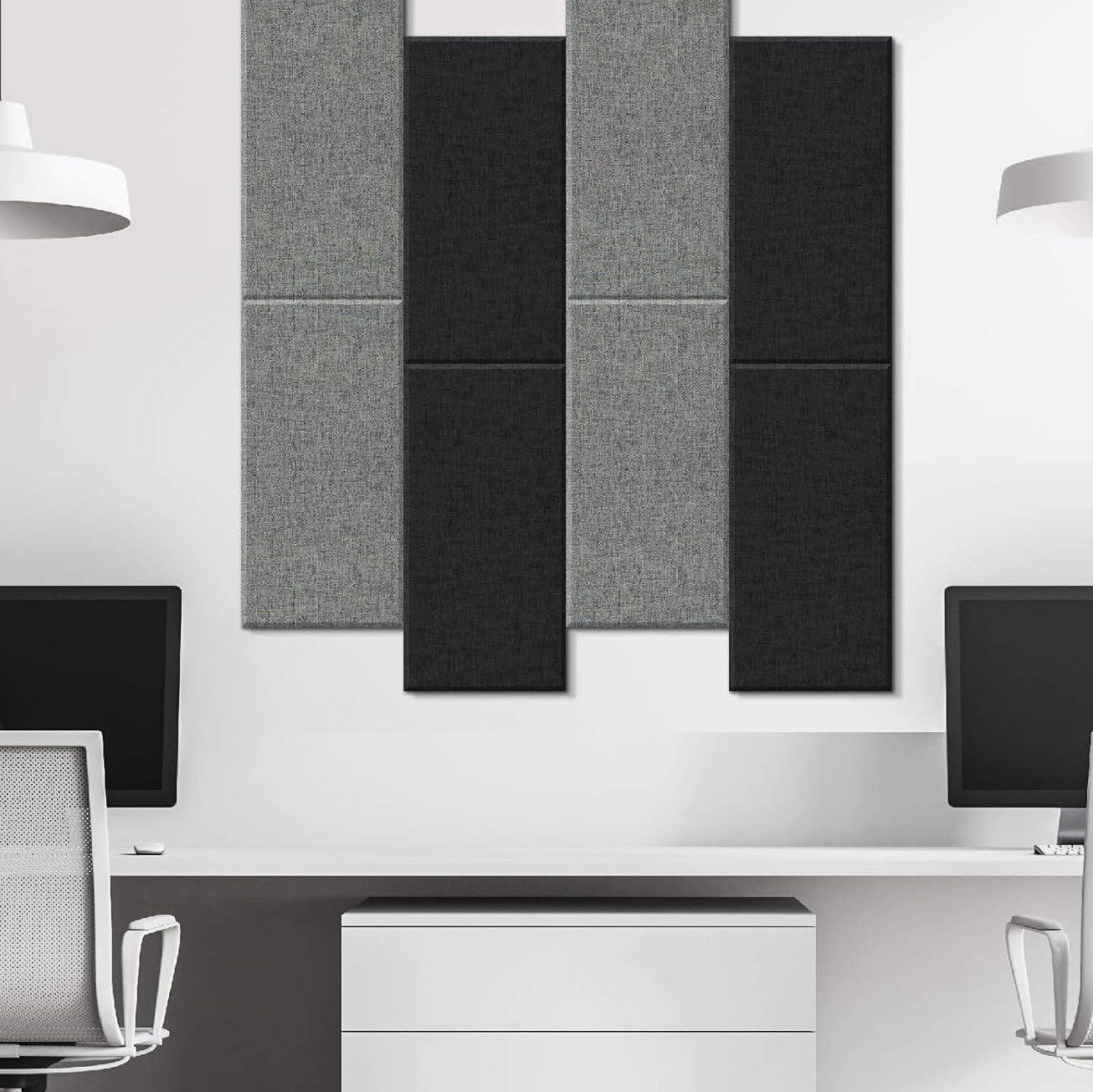 4 Pack Fiberglass Acoustic Wall Panels Fabric Wrapped 11.8'' x 23.6'' Black