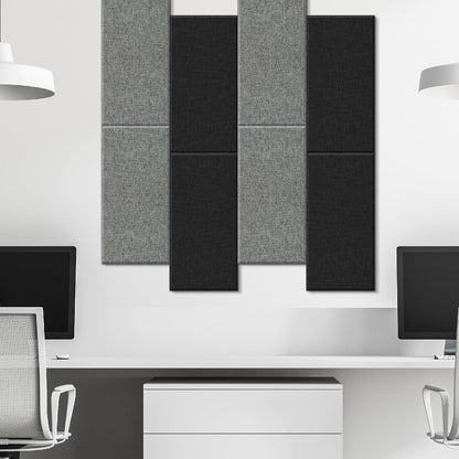 4 Pack Fiberglass Acoustic Wall Panels Fabric Wrapped 11.8'' x 23.6'' Black