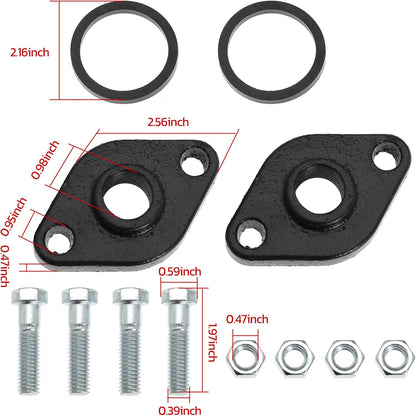 Cast Iron Flange Kit with Gasket for Grundfos 519601 UP Series Circulator Pump, 3/4" NPT (Pack of 2)