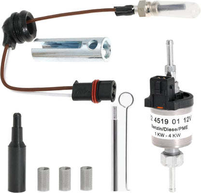 12V Glow Plug Repair Kit for Espar Airtronic D2 D4, 12V 2KW Fuel Metering Pump Heater 22451901 with Filter Screen, Glow Pin Heater Maintenance Kit for Parking Heaters