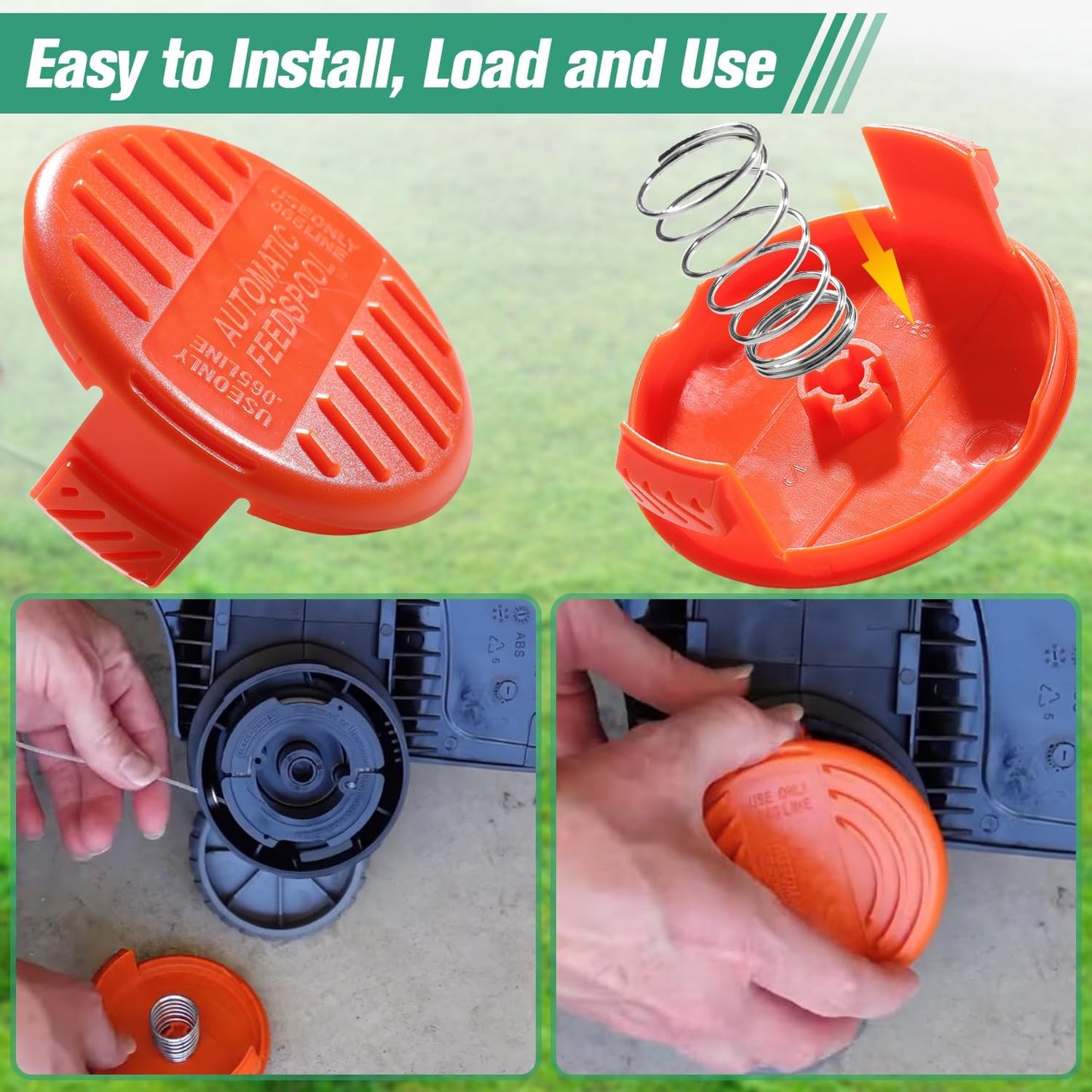 RC100P Replacement Spool Cover Cap for Black Decker GH500 GH600 GH610 GH900 GH912 String Trimmers Replace 385022-03