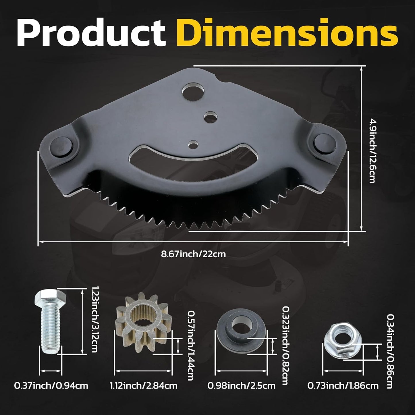 Steering Sector Gear Plate and Pinion Gear Replaces 717-1550F 7171550 7171554 for Mtd Cub Cadet LT1018 LT1022 LT1040 LT1042 LTX1040 LTX1042 LTX1046 LTX1050 for Troy Bilt