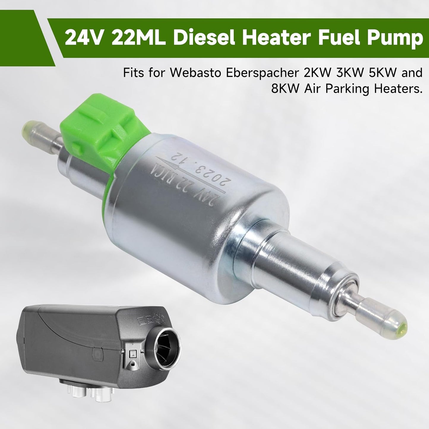 24V 22ML Diesel Heater Fuel Pump for Webasto Eberspacher 2KW 3KW 5KW and 8KW Air Parking Heater Pulse Metering Pump