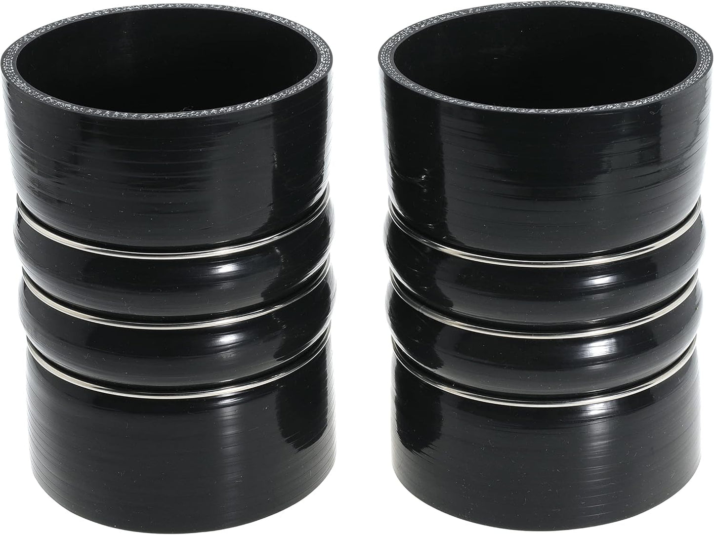Silicone Charge Air Cooler Hump Hose Boot Set 4" X 6" 4 inch with T Bolt Clamp Black