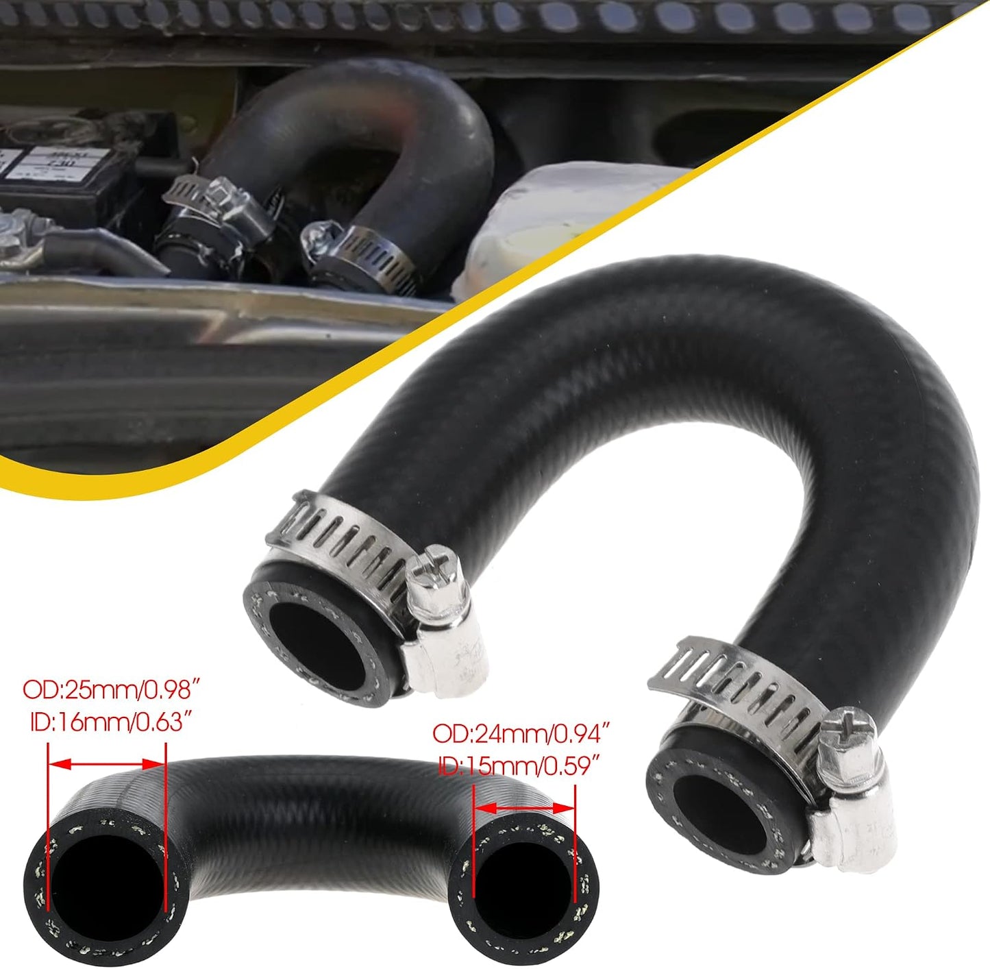 For LT Heater Core Crossover Coolant Bypass Hose with 2 Clamps for Chevy for Pontiac for LS1 LM7 LR4 LQ4 LS6 L59 LQ9 LS2 LS3 LH9 L20