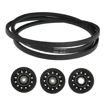 Idler Pulley and Blade Repair Kit for LC221A LC221AH 22" AWD Walk-Behind Mowers, Includes 587969201 587973001 587969201 Pulleys, 580364609 Drive Belt and 586859604 Blade(White Belt, with Blade)