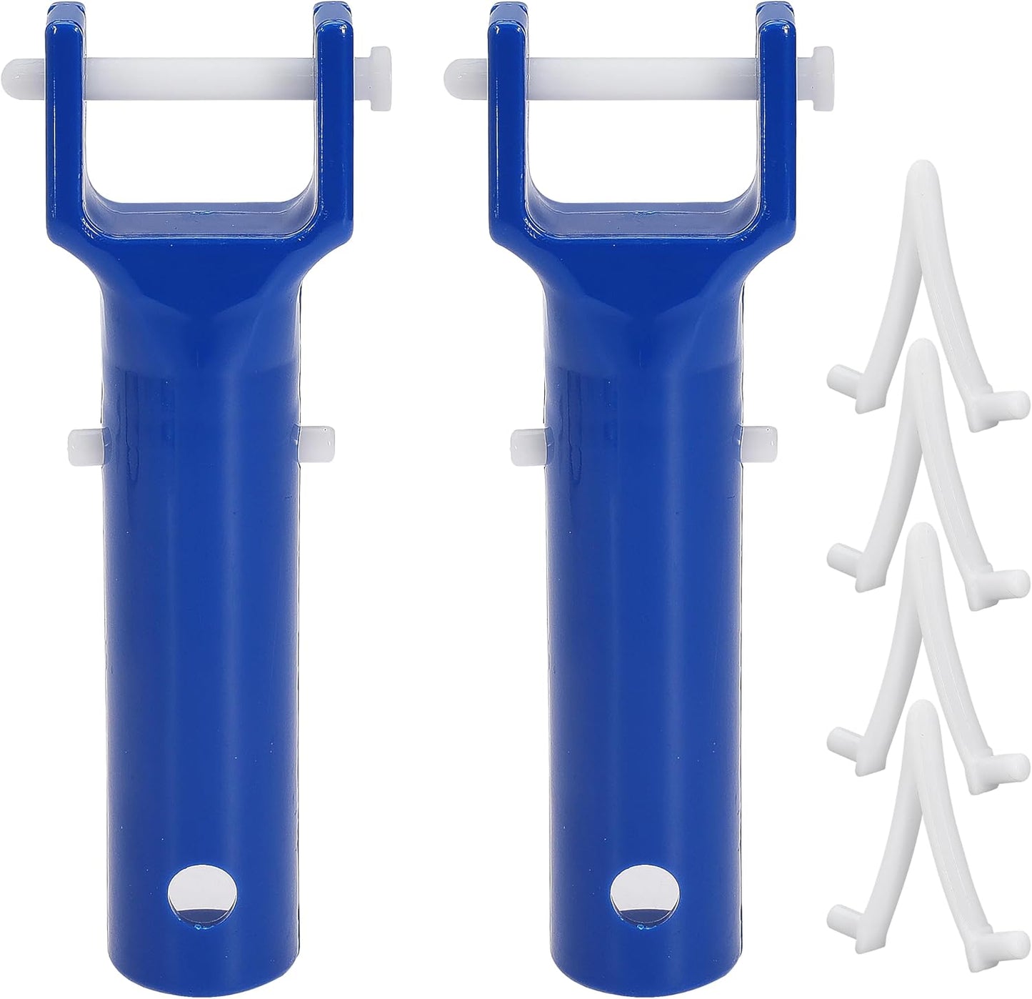 2 Pcs Pool Vacuum Head Handle with 4 Pcs Butterfly V-Clips and Pins fits for Pool Spa Vacuum Head