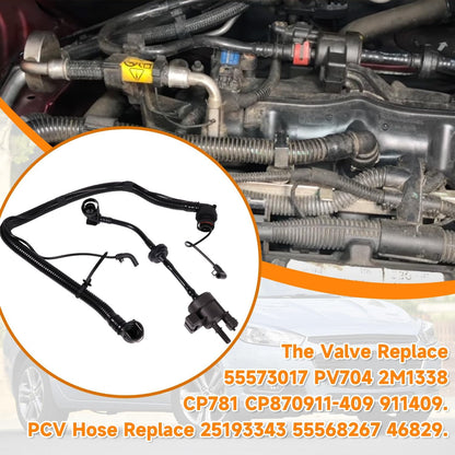 Vapor Canister Purge Valve Solenoid EVAP Vent Purge Control Valve Replace 55573017 and PCV Valve Hose Replace 25193343 for Chevrolet Sonic Trax Cruze Encore 2011-2020