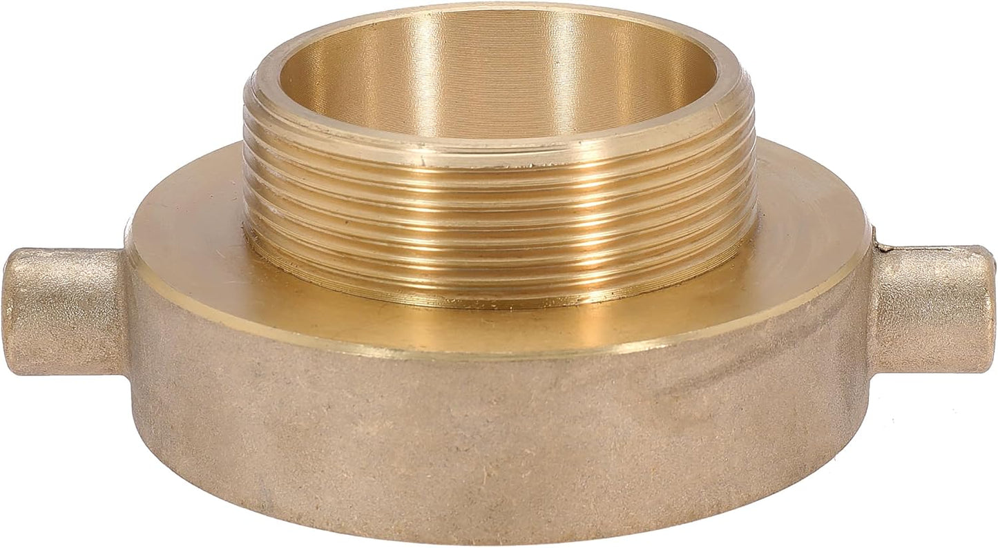2 PCS 2-1/2" NST (NH) Female x 2" NPT Male Fire Hydrant Hose Adapter Brass Fire Equipment with Pin Lug for Fire Hydrants, Pipes, Hoses
