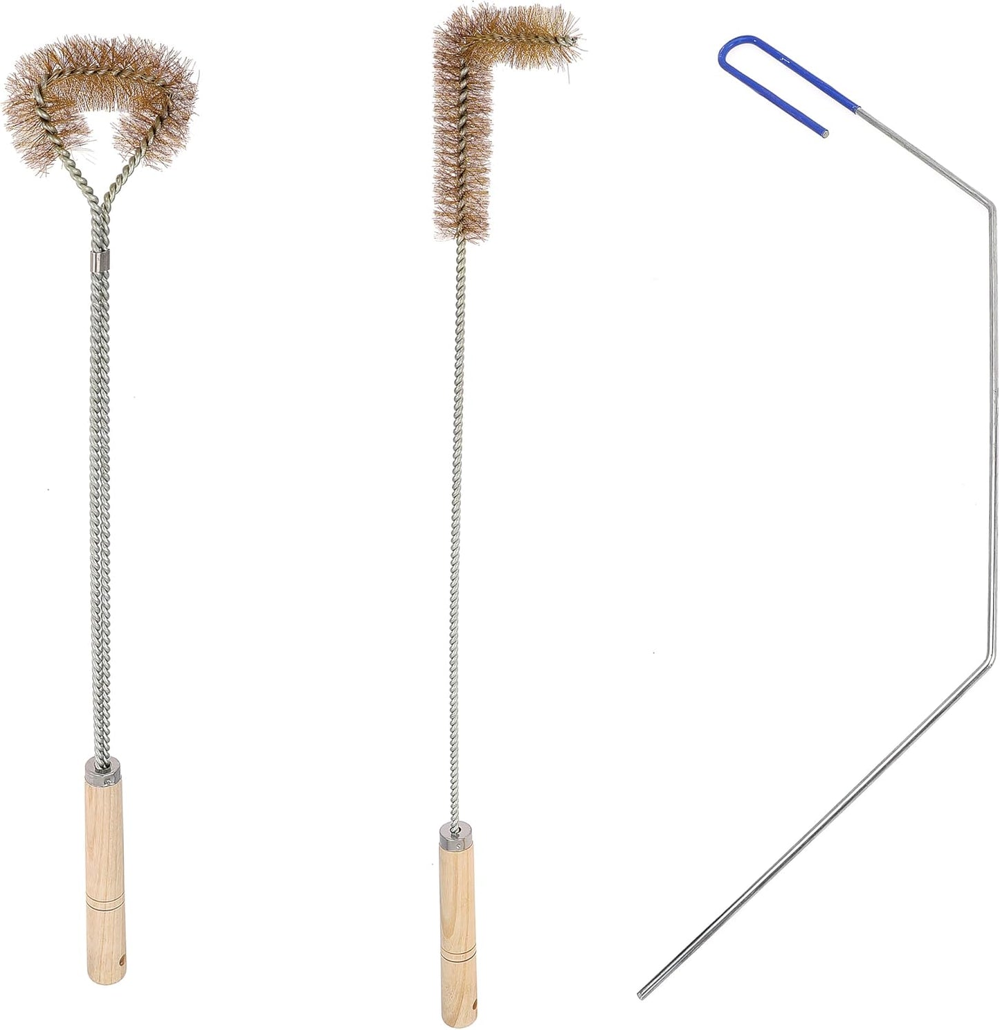 3 Pcs Fryer Cleaning Tools - L Shaped Stainless Steel Bristles Deep Cleaning Brush and Rod for Restaurant Air Fryer