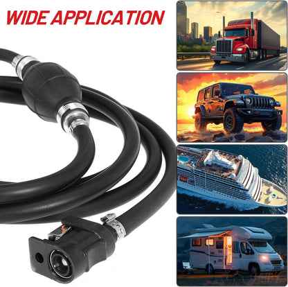 6mm (1/4") Boat Fuel Line Kit Fuel Line Assembly with Primer Bulb & Connector 10FT Marine Boat Motor Outboard Fuel Gas Line Hose for RVs, Tractors, and Caravans