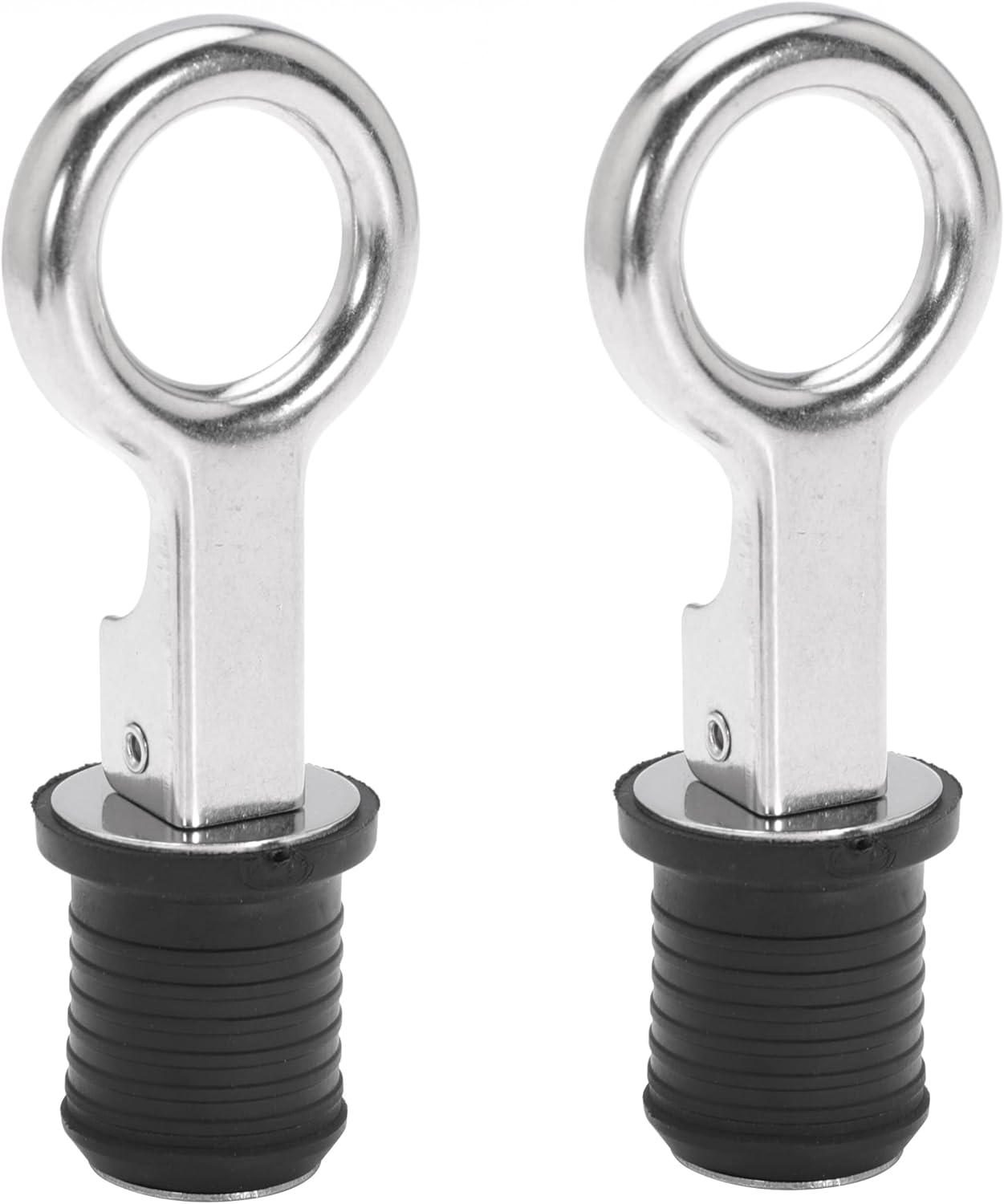 Boat Drain Plug - O-Handle Snap Plug, Brass/Stainless Steel, Rubber