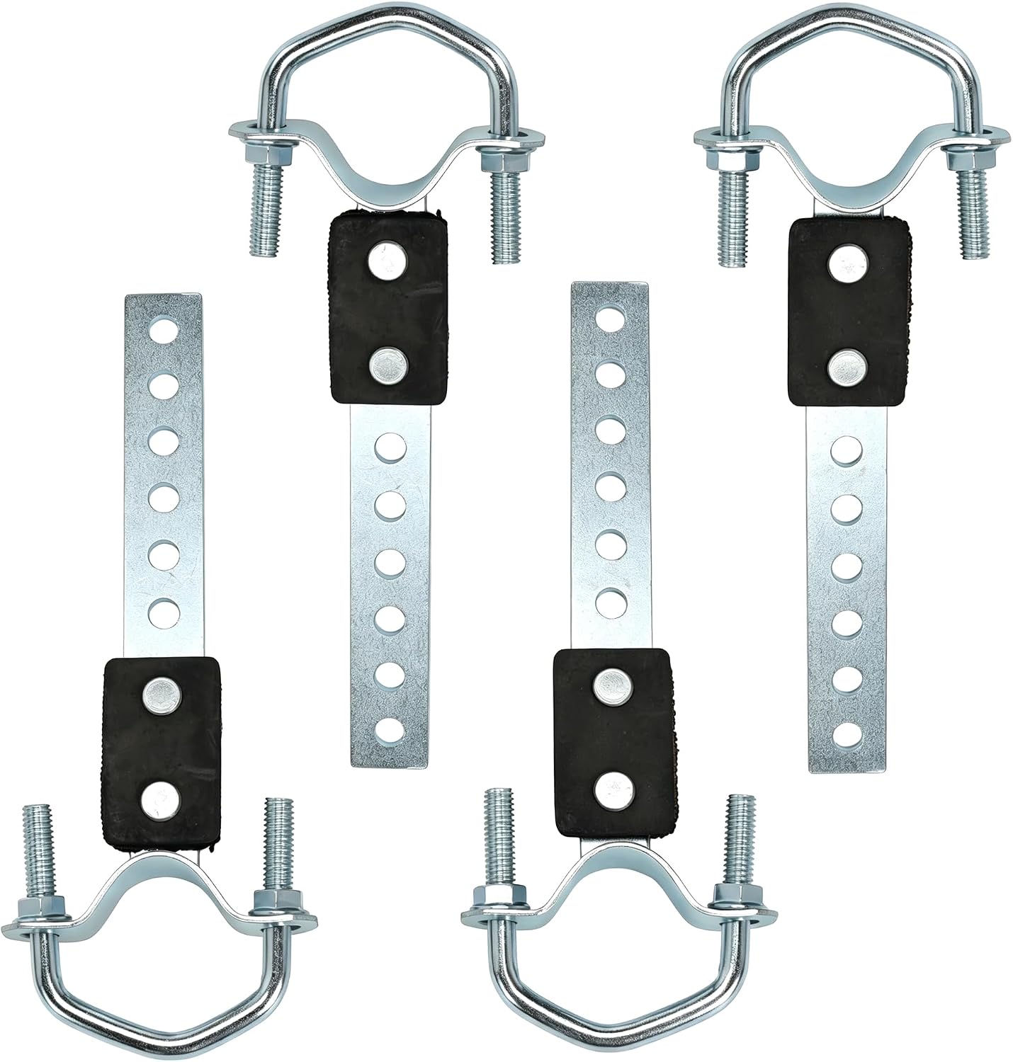 6 Pack Heavy Duty Exhaust Hangers, Universal Exhaust Flexible Swivel Tail Pipe Hanger with Anti-Vibration Design for Cars, SUVS, Trucks