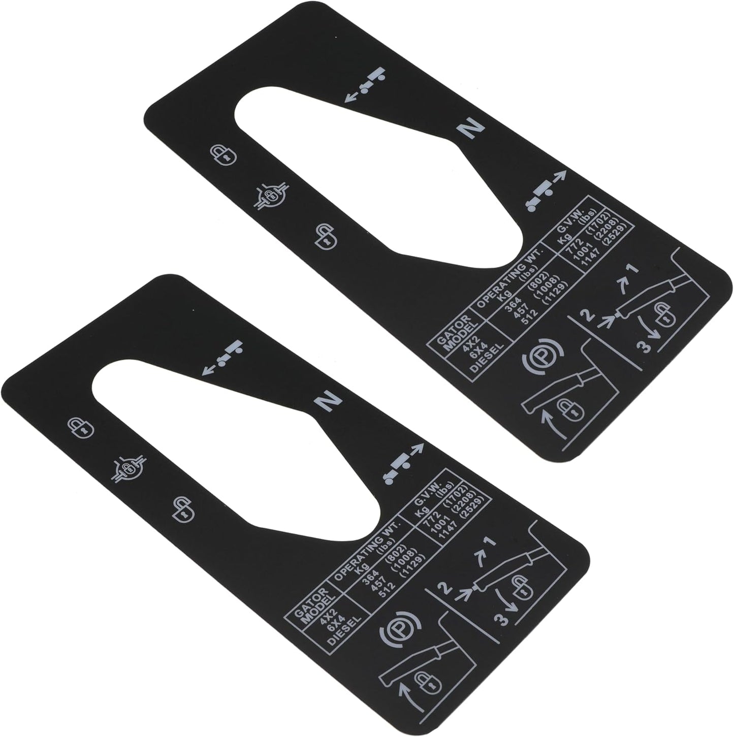 Shift Quadrant Label Replace M127539 for Jo-hn Deere 6X4 4X2 6X4 Diesel Gator Utility Vehicle (2PCS)
