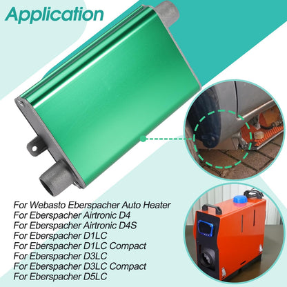 24mm Exhaust Muffler Pipe Upgraded for Chinese for Eberspacher Diesel Heaters Air Compressor with 2 clamps and screws, Green
