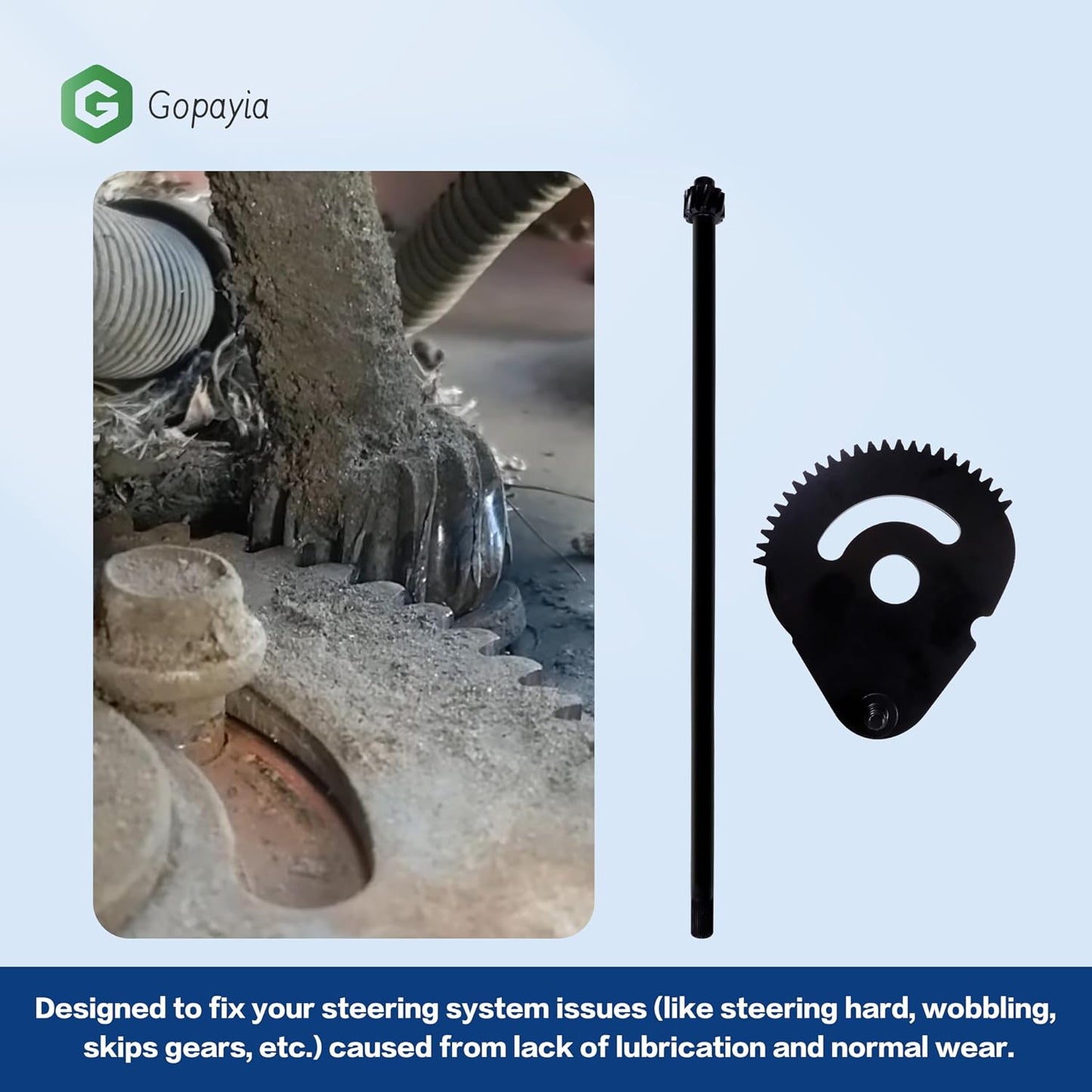 617-04094 Steering Rod Shaft Sector Gear Kit for MTD for Cub Cadet for Troy Bilt for Craftsman Mower Replace 948-0389 938-05078 738-05078 738P07154