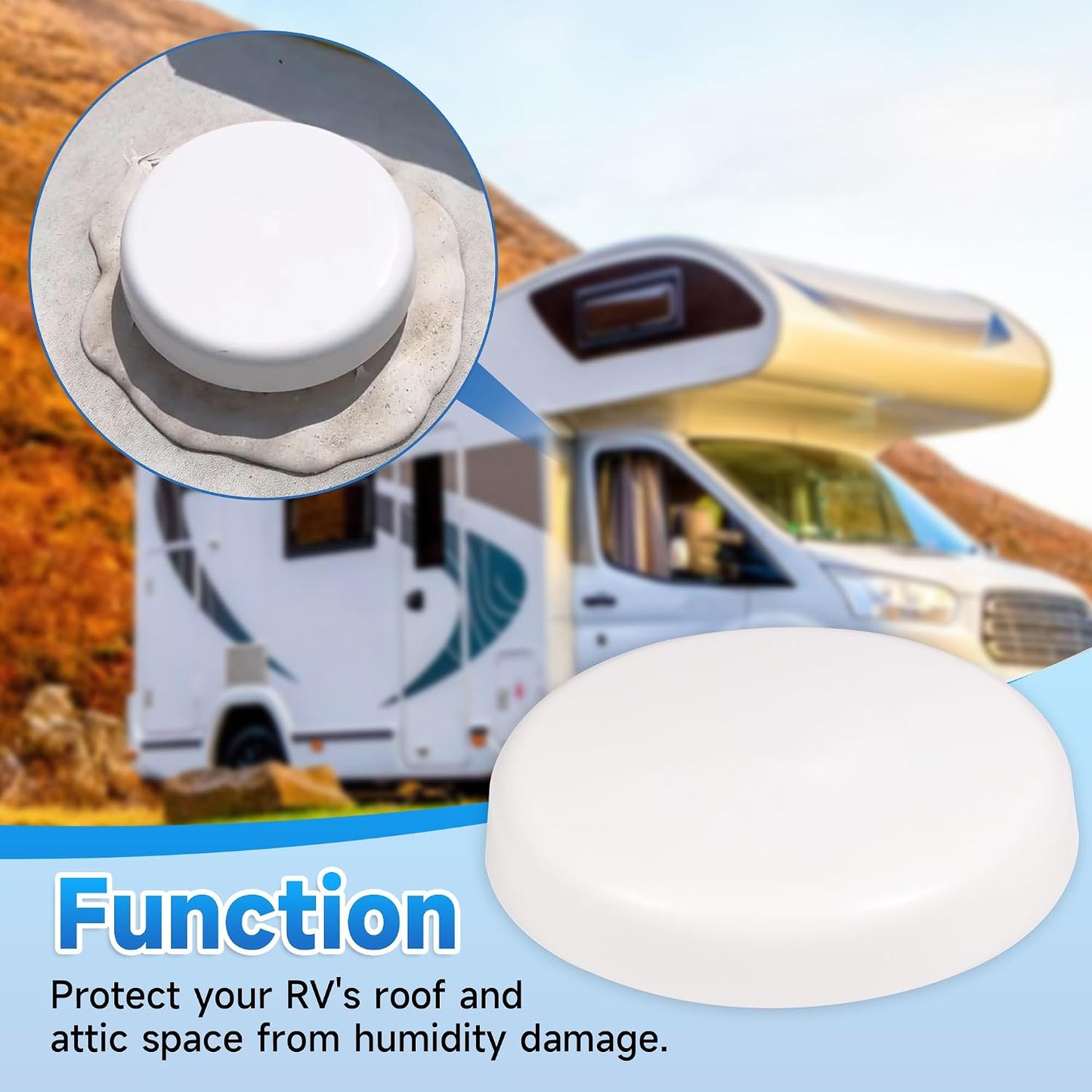 unrulysoul RV Roof Mushroom Vent Cover Plumbing Vent Water Guard for Keystone 5th Wheel RVs Travel Trailers, 1pcs