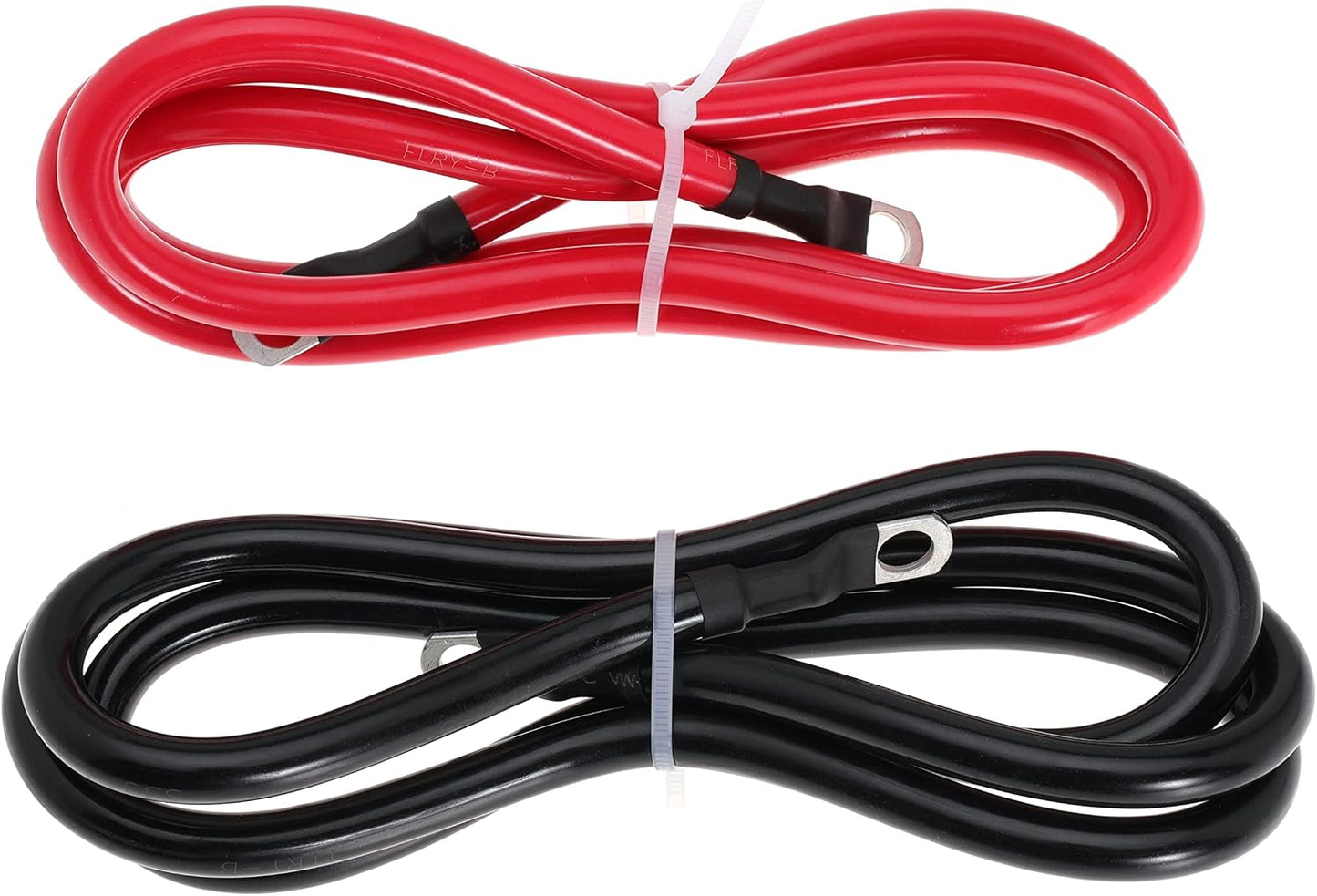 4 AWG Battery Cable 4AWG Gauge Pure Copper Battery Inverter Cables with 3/8 in Lugs Both Ends Power Inverter Wire Set for Automotive Solar Marine Boat RV Car Motorcycle Red and Black (5FT)