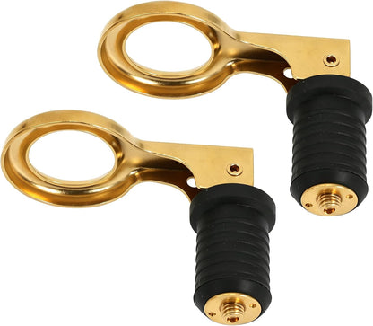2 Pcs Boat Plug Snap Handle Boat Drain Plug Rubber Plugs with Brass/Stainless Steel Handle Marine Twist Plug Boat Accessories