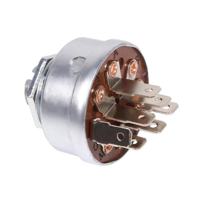 Ignition Switch with Keys Replace 725-1717, 925-1717, 532140301, 140301, 574455401 for Craftsman for Husqvarna for Murray for MTD for AYP for Poulan for Roper, 4 Positions, 7 Terminals