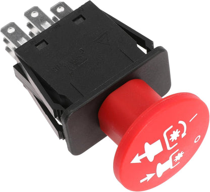 Clutch PTO Switch 8 Terminals for Dixie Chopper for Jacobsen for Bobcat for Rotary for MTD for Delta Compatible with 4174684 500016 2721505 430-528 110-9657A 725-07534 6204-322, 10 AMP, Red Knob
