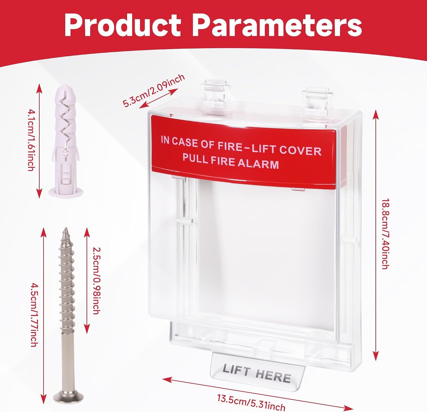 Fire Alarm Protective Cover Manual Call Point Button Protective Guard for Fireproof Switch for Fire Alarm Station Emergency Button Protective (5PCS)