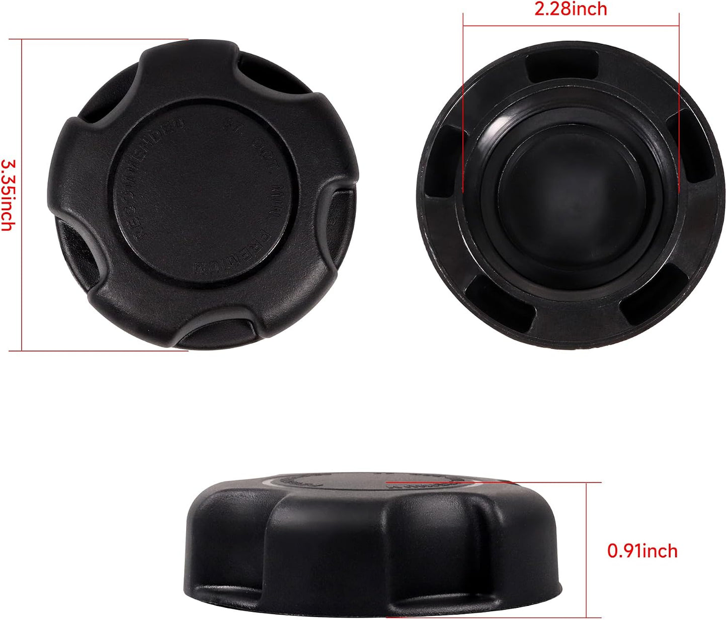 Fuel Cap Gas Cap for Polaris RZR Ranger Sportsman General Ranger RZR 1000 900 800 700 500 570 500 Turbo ETX M1400 5439075 5433687 2521751, Pack of 2