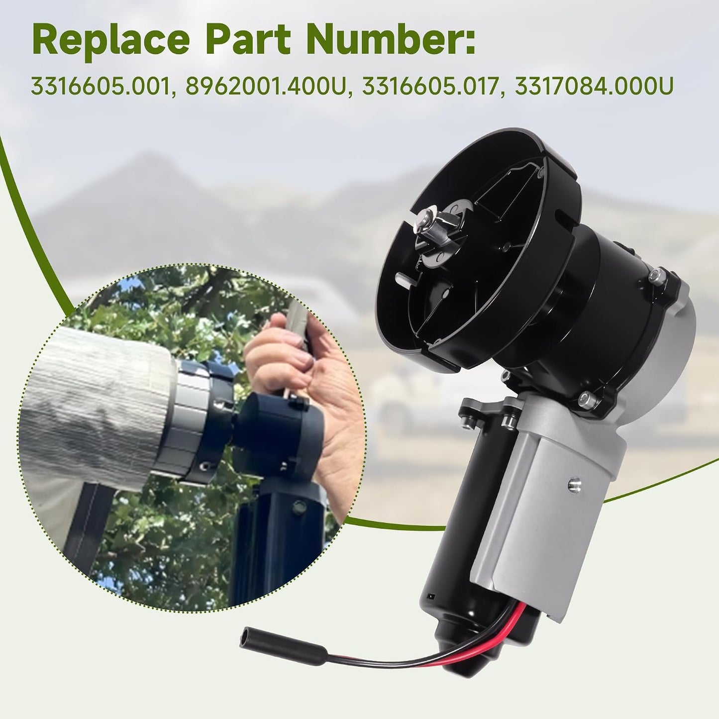 3317084.000U RV Awning Motor Drive Repair Kit Replace 3316605.001 8962001.400U 3316605.017 for Dometic 9200 Series Awnings