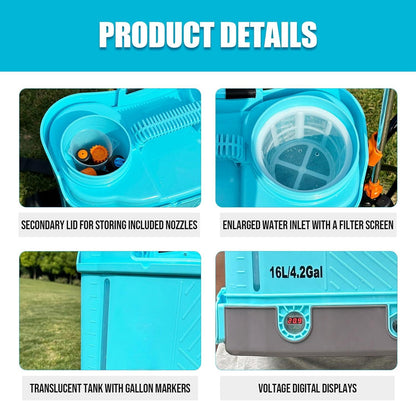 4 Gallon Battery Powered Backpack Sprayer, 100 PSI Adjustable Electric Sprayer with 5 Nozzles & 2.6Ah Battery