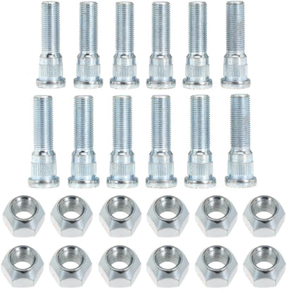 12Sets 1/2-20 Inch Wheel Stud with Nuts for Trailer for Lippert Axles 3500 lb for Dexter 4400 lb with 1/2"-20 UNF Thread Size