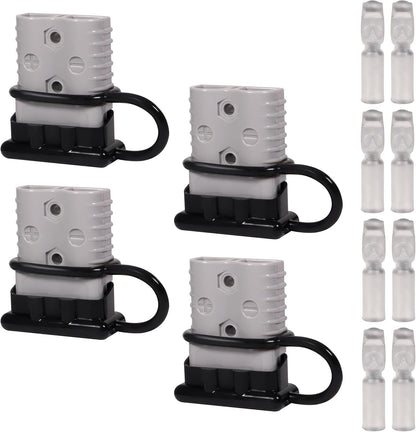 175A 600V Battery Quick Connect Disconnect Connectors Wire Harness Plug Kit for 2-4 Gauge Cables, Grey