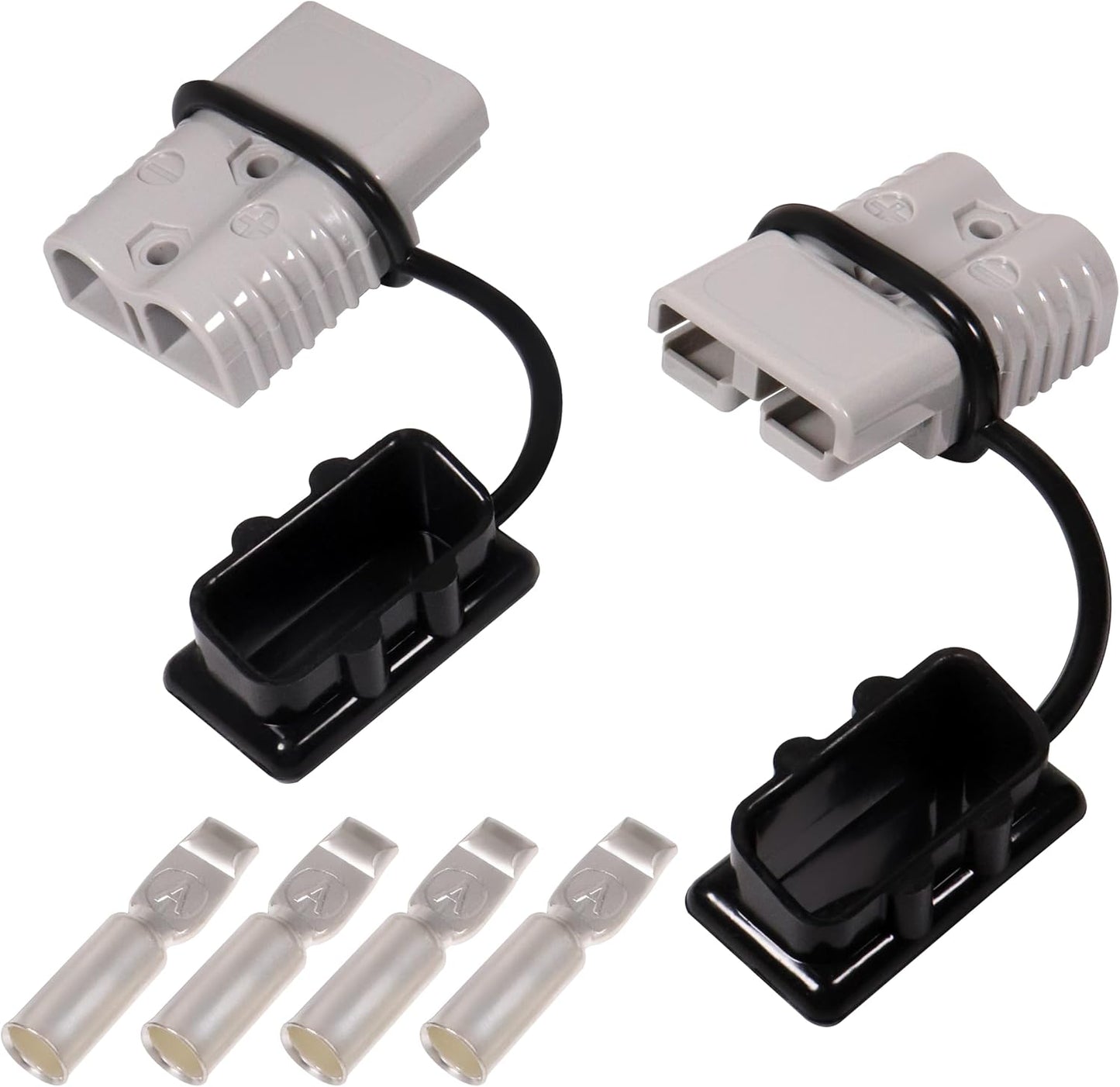 175A 600V Battery Quick Connect Disconnect Connectors Wire Harness Plug Kit for 2-4 Gauge Cables, Grey