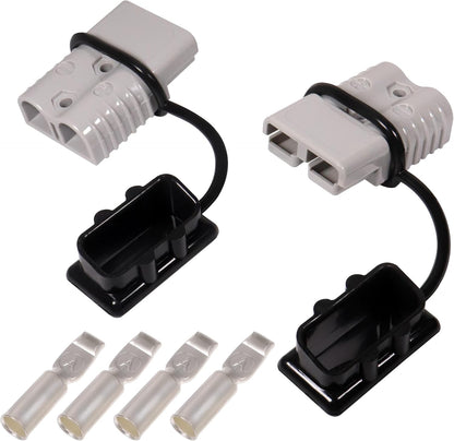 175A 600V Battery Quick Connect Disconnect Connectors Wire Harness Plug Kit for 2-4 Gauge Cables, Grey