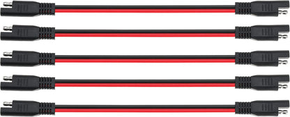 10 AWG SAE to SAE Extension Cable 10 Gauge 2-Pin SAE Connector Extension Cord with Dual Head Plug for Solar Panel Automotive Car Motorcycle 12in