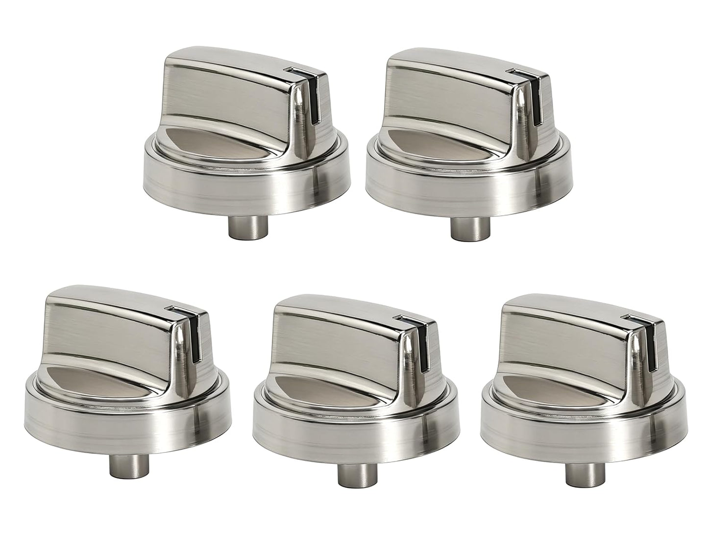 WB03X29300 Gas Stove Knobs Replace for GE Stainless Steel Stove Gas Range Knobs Compatible with JGP3030SL2SS JGP3036SL1SS JGP3530SL1SS JGP5530SL1SS JGP5536SL1SS AP6301265 4585904 (Silvery-10 Pack)