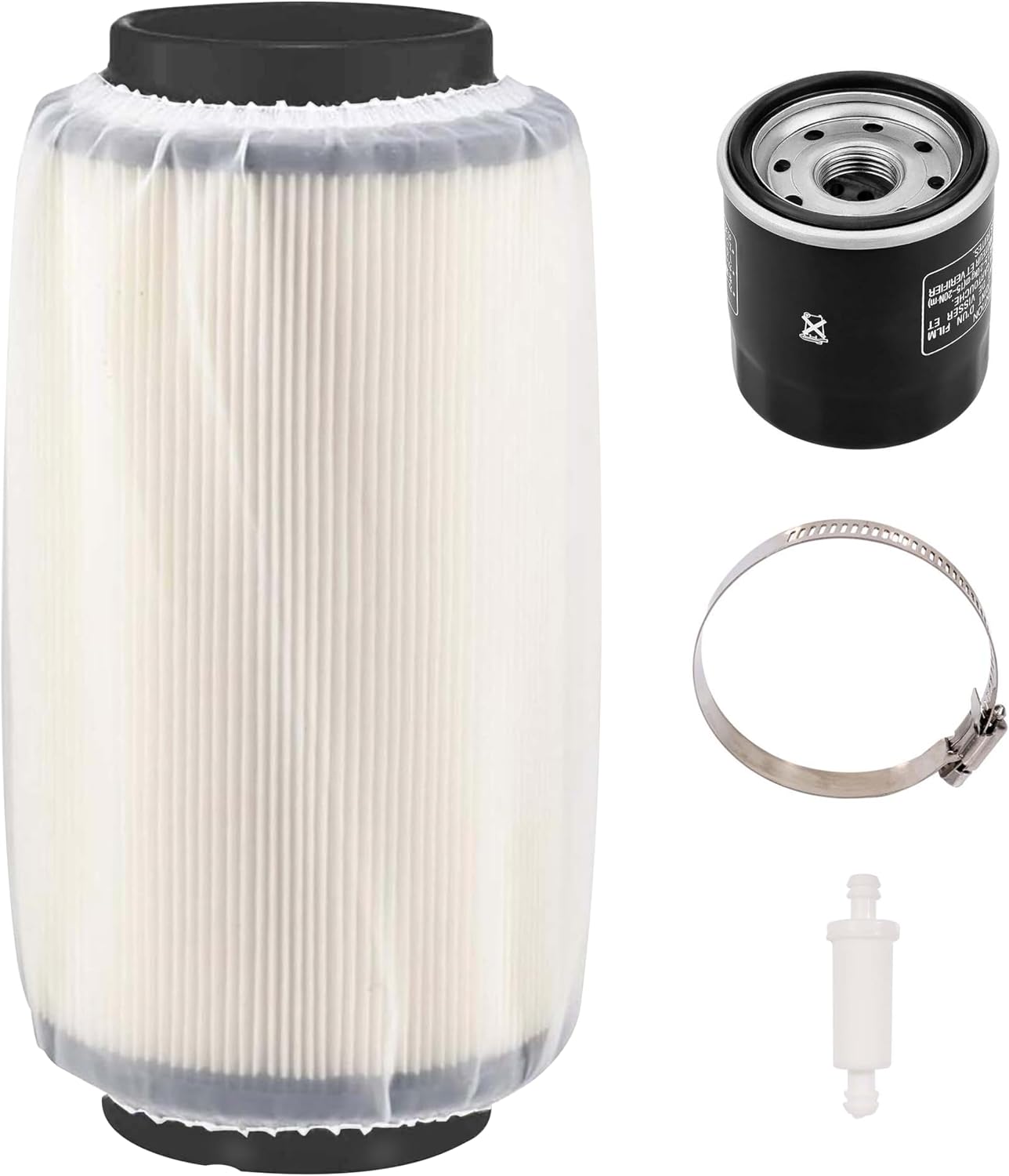 7080595 Air Filter 5811633 Air Preclean Sleeve 2530009 Fuel Filter with Clamp for Polaris Scrambler Magnum 325 500 Sportsman 335 400 500 550 570 700 850 (Set of 1)