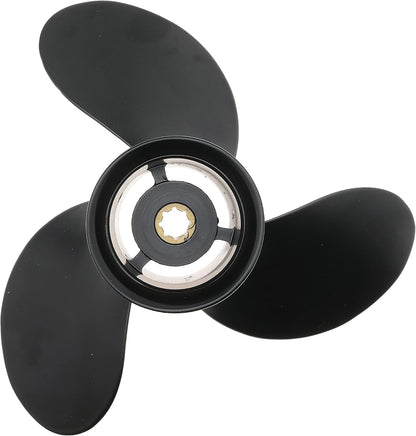 Replace 48-828156A12 Outboard Propeller 9 x 9 for Mercury for Marine Engines 6HP 8HP 9.9HP 10HP 15HP 8 Spline Tooth, 2-1/2" Gearcase, RH