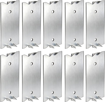 10 PCS 2.5 x 1.5 Inch Nail Plate for Wood Studs, Metal Cable Protector Plate Safety Nail Plates with Sharp Pointed Prongs, Steel Cable Wire for Protecting Plumbing and Wiring