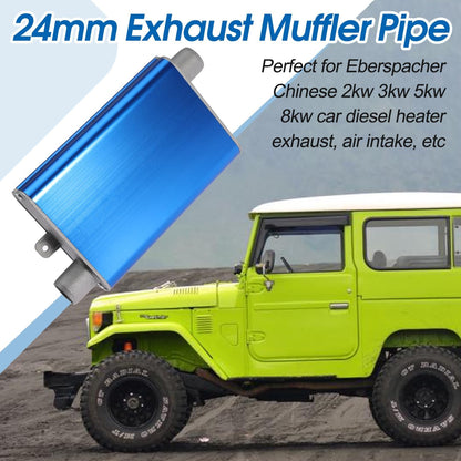 24mm Exhaust Muffler Pipe Upgraded for Chinese for Eberspacher Diesel Heaters Air Compressor with 2 clamps and screws, Blue