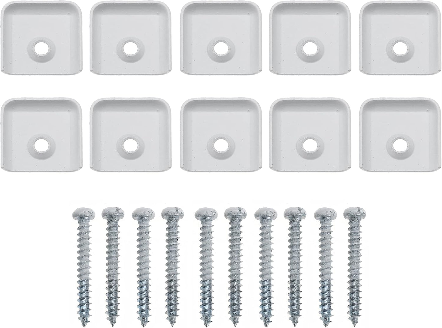 RV Trim End Caps Vinyl Trim Strips White Flat End Cap for RV Camper Trailer 1" Trim Molding with Screws 10 Pack