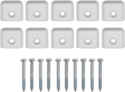 RV Trim End Caps Vinyl Trim Strips White Flat End Cap for RV Camper Trailer 1" Trim Molding with Screws 10 Pack