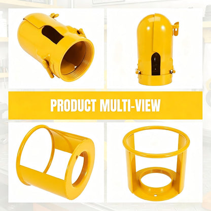 2PCS Acetylene Gas Cylinder Regulator Safety Cap Protector 3-1/8"x11 & 3-1/2"x12 Fine Thread Steel Valve Cover for High/Low Pressure Tanks Storage & Transport