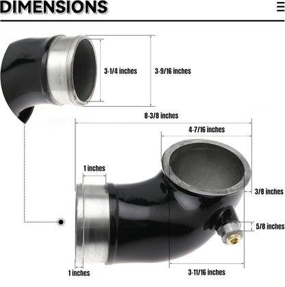 LLY Turbo Mouthpiece 6.6 Inlet Manifold Intake Elbow for Chevy Silverado for GMC Sierra 6.6L V8 LLY Duramax 2004.5-2005 Replaces 76-1006B