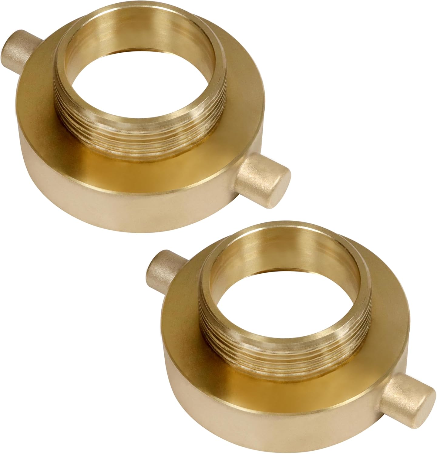 2-1/2""NH NST Female x 1-1/2"" NPT Male Fire Hydrant Adapter, Fire Hydrant Hose Adapter Brass Fire Equipment for Fire Hose or Hydrant with Pin Lugs,2PCS, Gold
